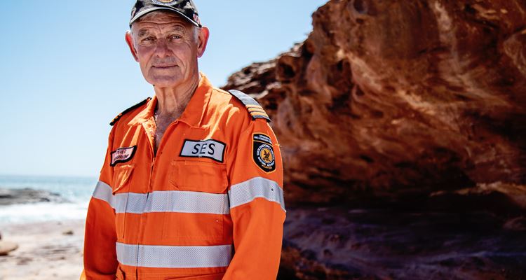 Kalbarri SES volunteer Steve Cable features in the campaign to encourage people to prepare for cyclone season
