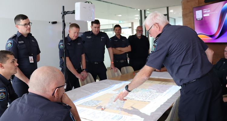 Forum attendees participating in bushfire simulation activity