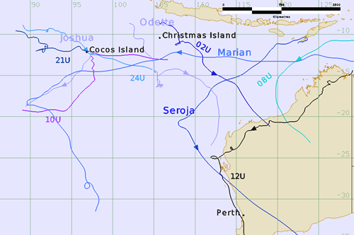 BOM Track Map 2020-21 Cyclone Season