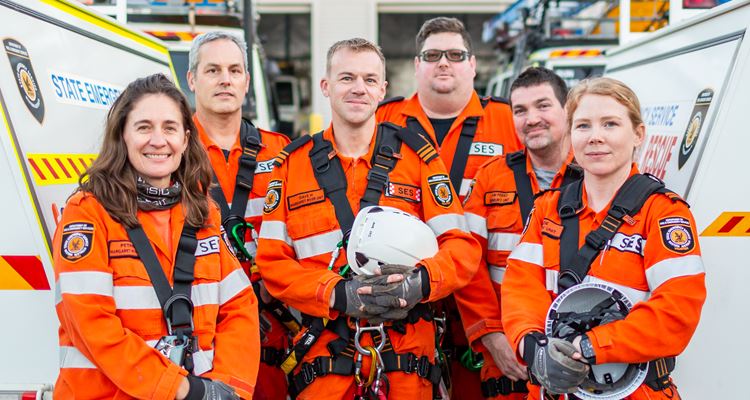 SES Team Achievement Award winners SW-LSW Vertical Rescue Team - Petrina Yates, Adrian Yates, David Hull , Colin Keys, Kim Perks and Suzie Pearce
