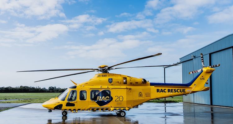 The new AW139 rescue helicopter operating from Jandakot Airport