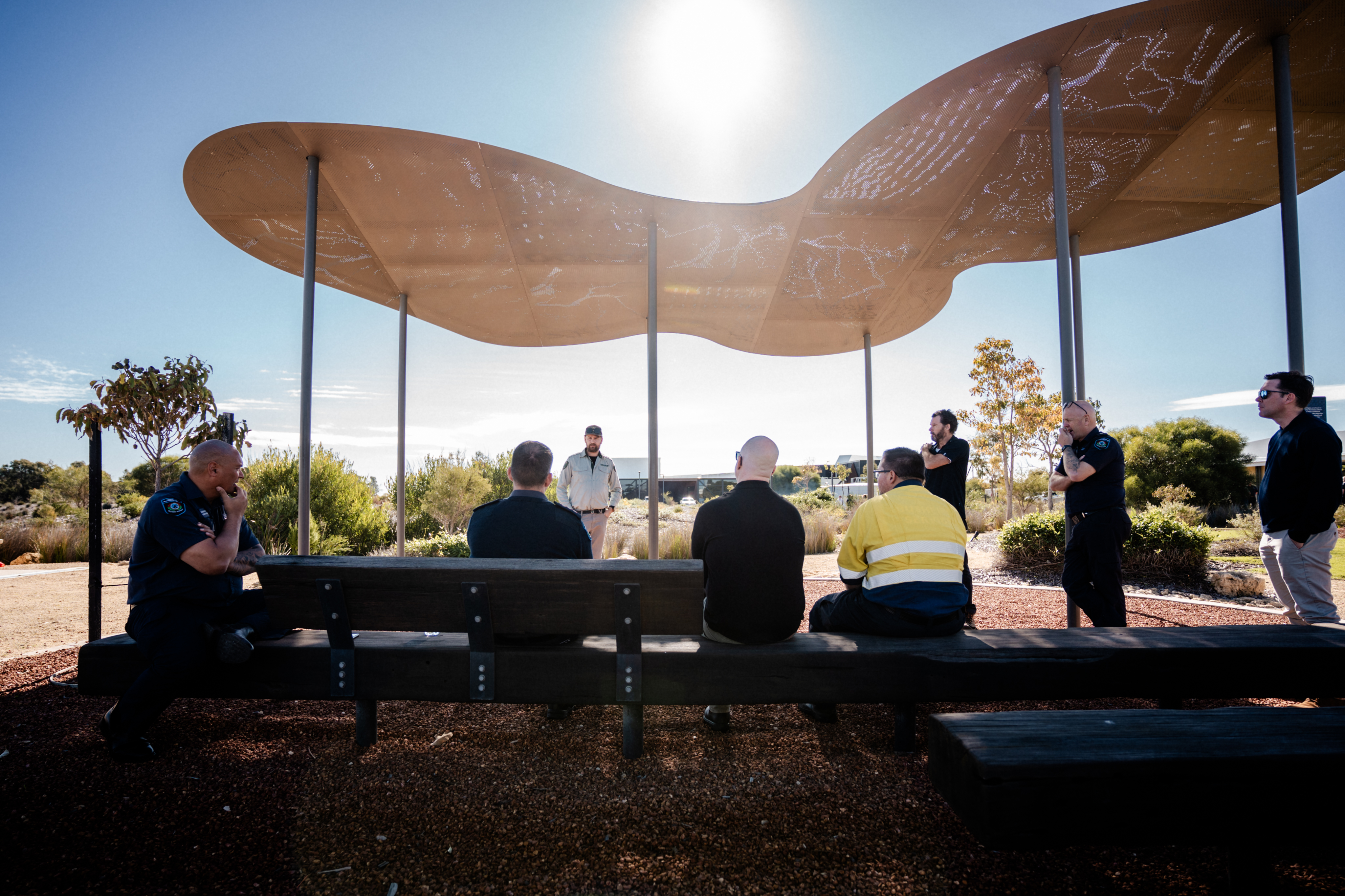 Group conversation during event at Bushfire Centre of Excellence 