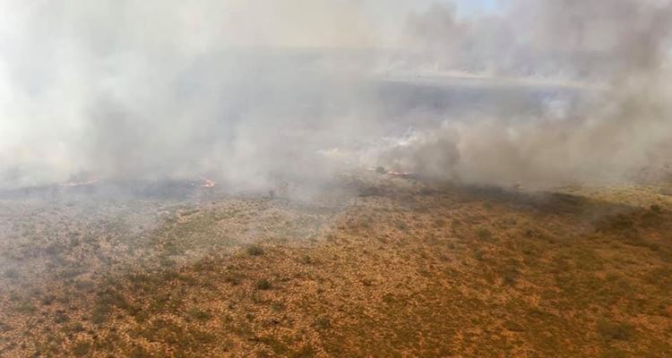 A bushfire burning along the North West Coastal Highway