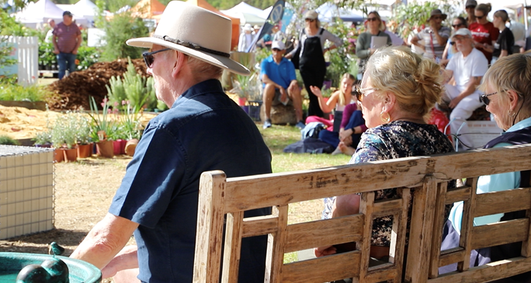 Attendees learning how to create a firewise garden